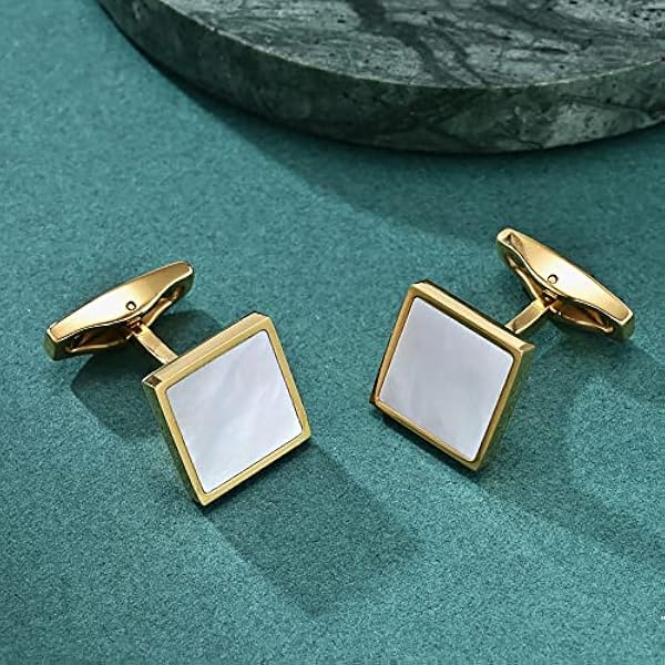 ZWEBY Manschettknappar män män enkla manschettknappar manschett affärskostym skjortknappar för bröllop affärer (färg: roséguld, storlek: 1,4 x 1,4 cm)